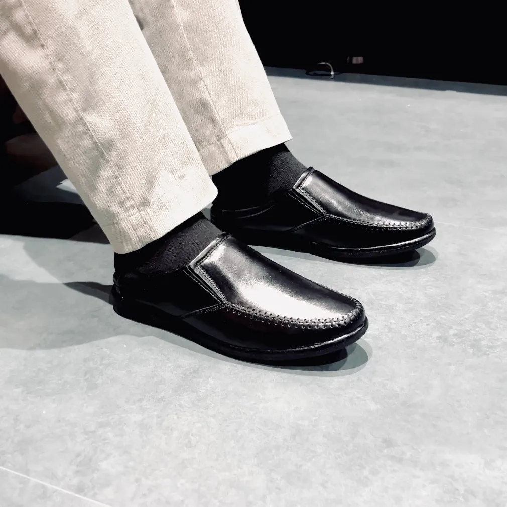 Premium Men's Leather Mules: Stylish Comfort for Every Occasion (Black)