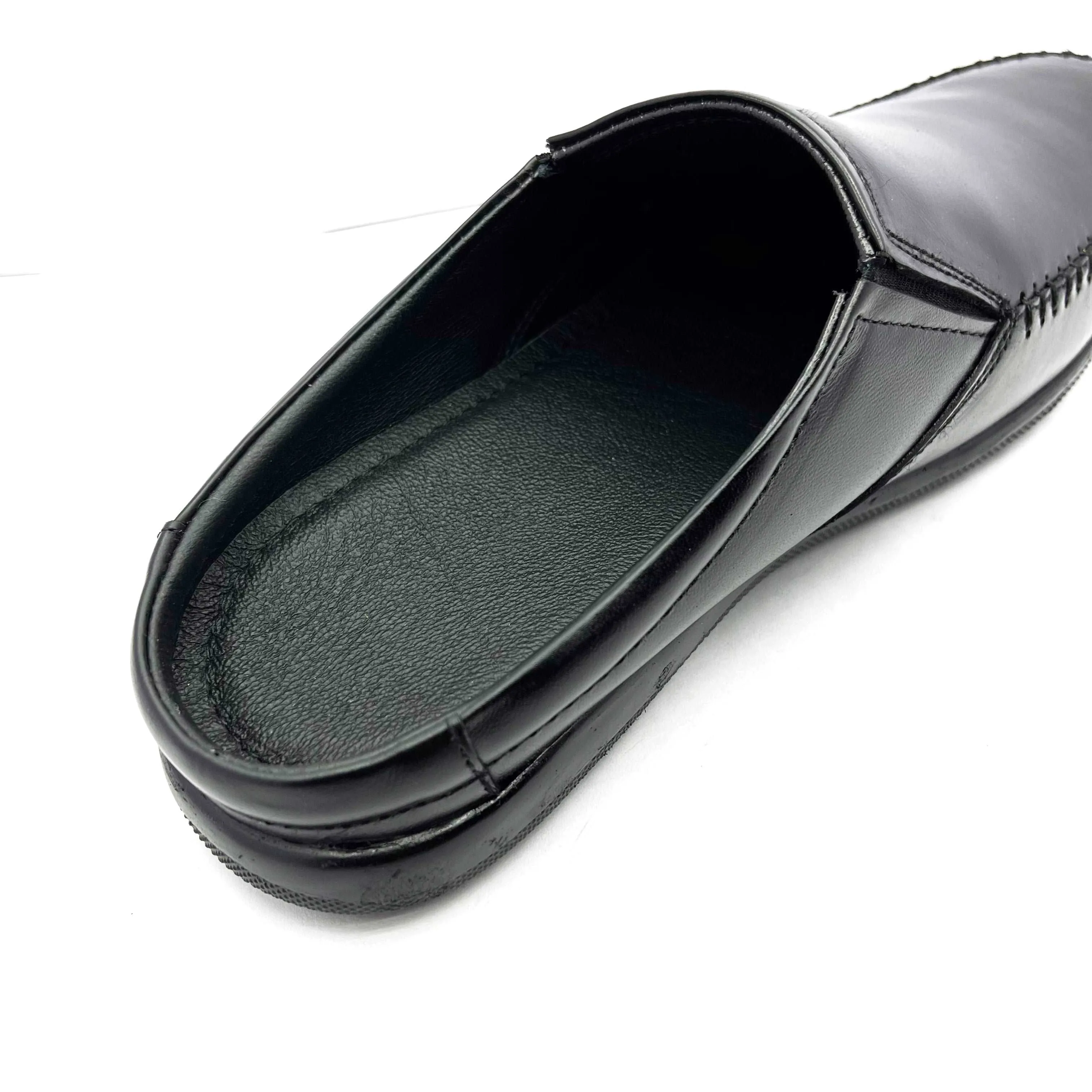 Premium Men's Leather Mules: Stylish Comfort for Every Occasion (Black)
