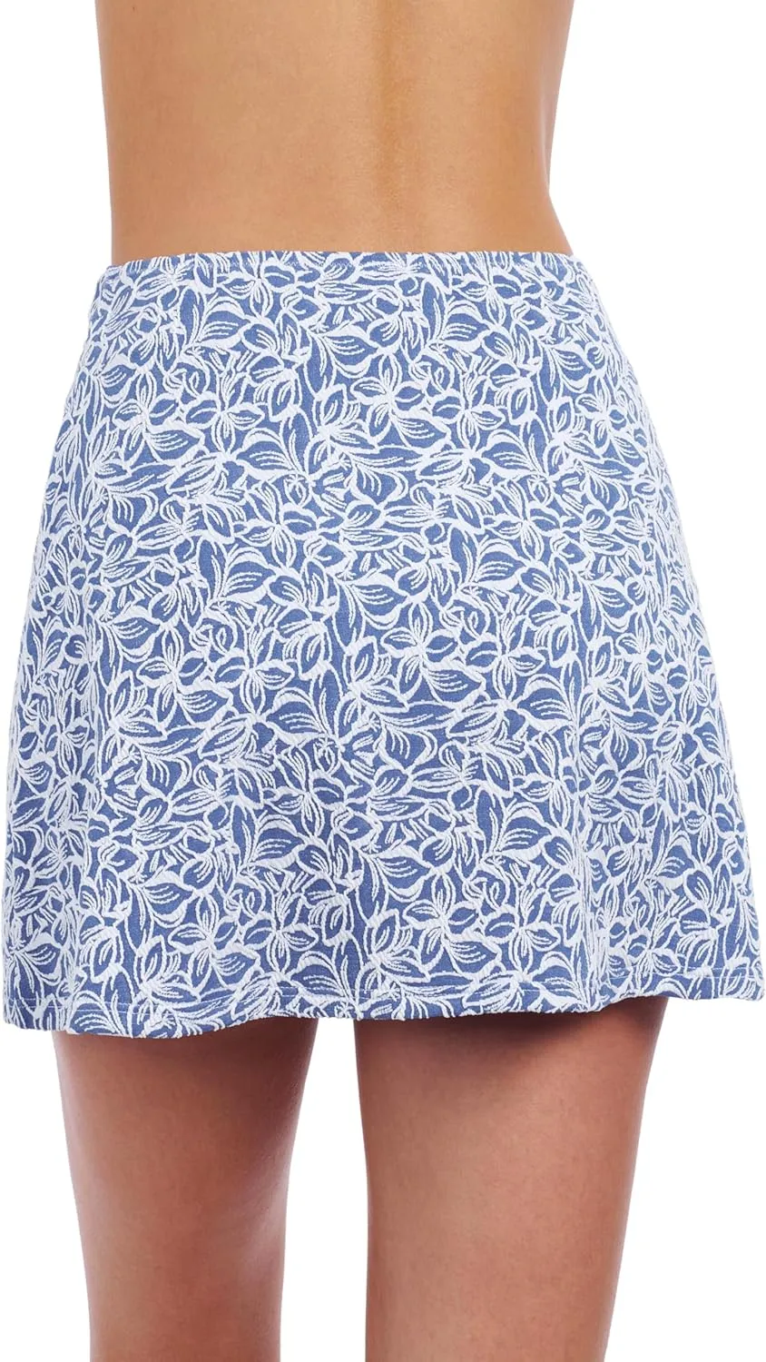Profile by Gottex Plumeria Textured Leafy Print Stylish & Versatile Women’s Pull-On Skirt Swimsuit Coverup Swim Essential