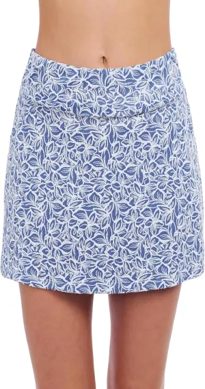 Profile by Gottex Plumeria Textured Leafy Print Stylish & Versatile Women’s Pull-On Skirt Swimsuit Coverup Swim Essential