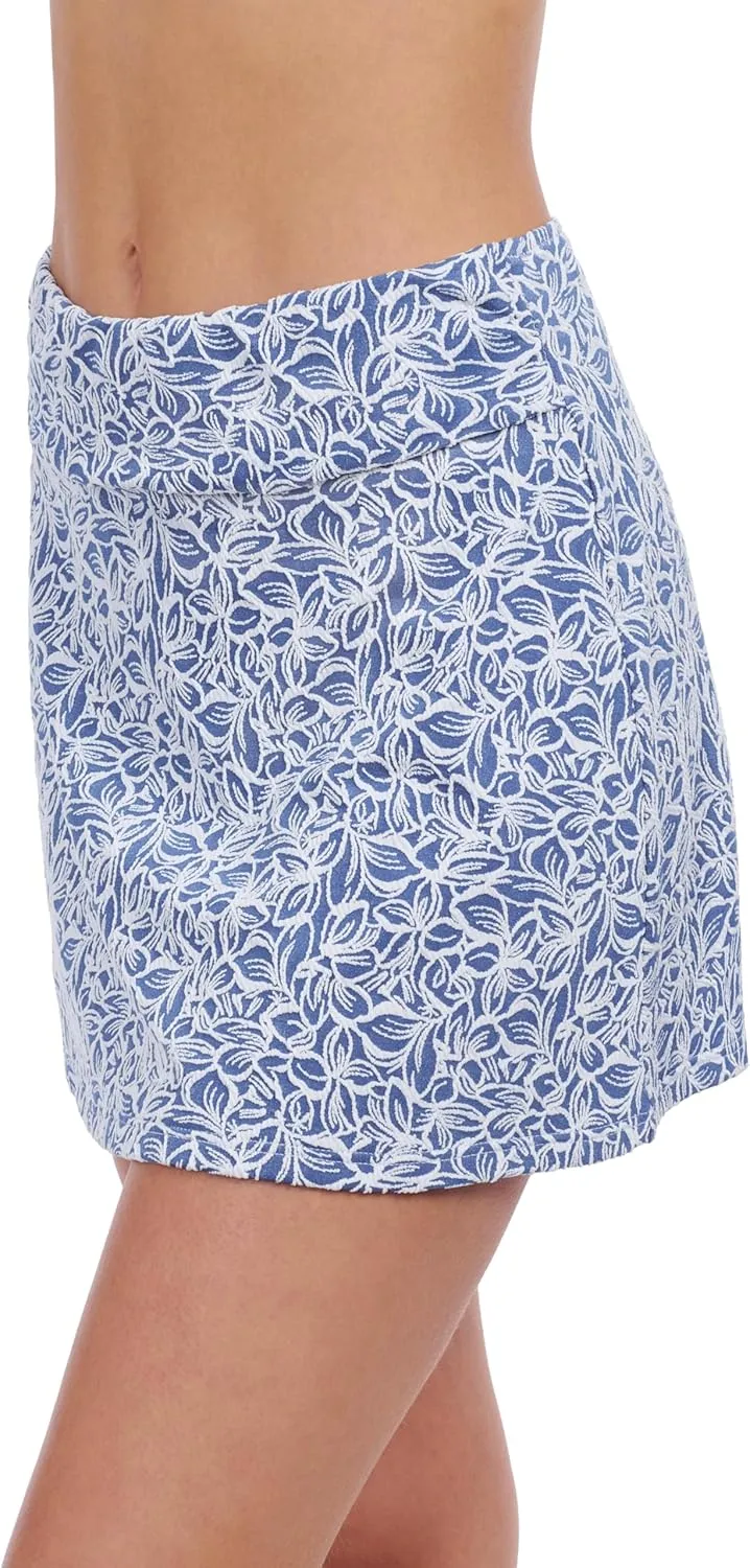 Profile by Gottex Plumeria Textured Leafy Print Stylish & Versatile Women’s Pull-On Skirt Swimsuit Coverup Swim Essential