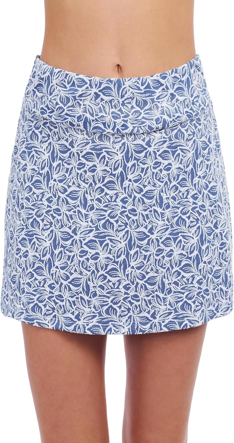 Profile by Gottex Plumeria Textured Leafy Print Stylish & Versatile Women’s Pull-On Skirt Swimsuit Coverup Swim Essential