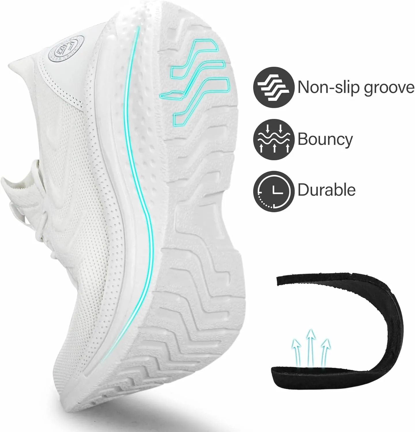 Pujcs Womens Sneakers Slip On Walking Shoes Breathable Running Shoes Lightweight Mesh Gym Shoes Non Slip Workout Shoes
