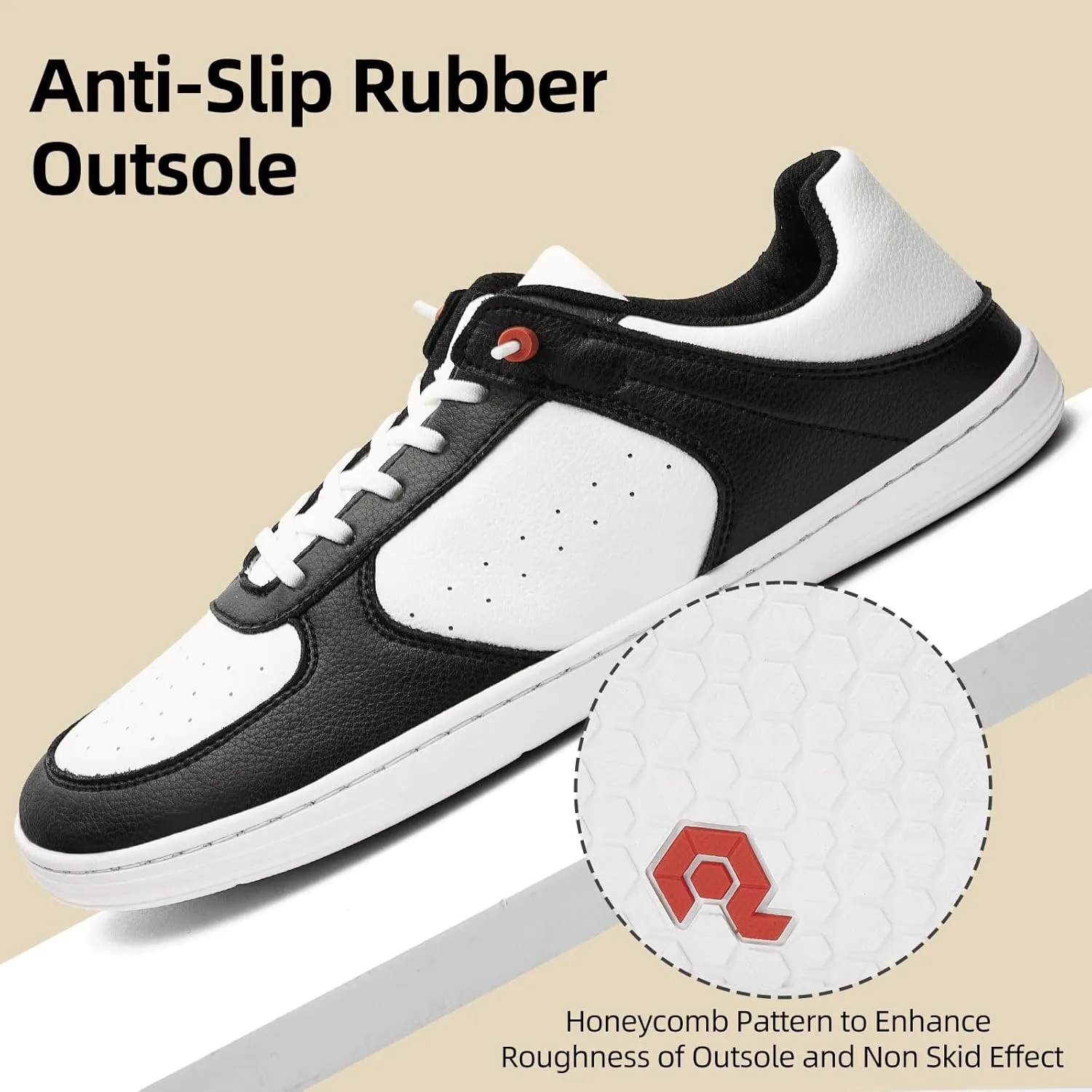 Pulltop Barefoot Wide Toe Box Shoes for Men - Minimalist Barefoot Dress Shoes Sneakers Zero Drop Slip on Walking Non Slip Shoes for Men