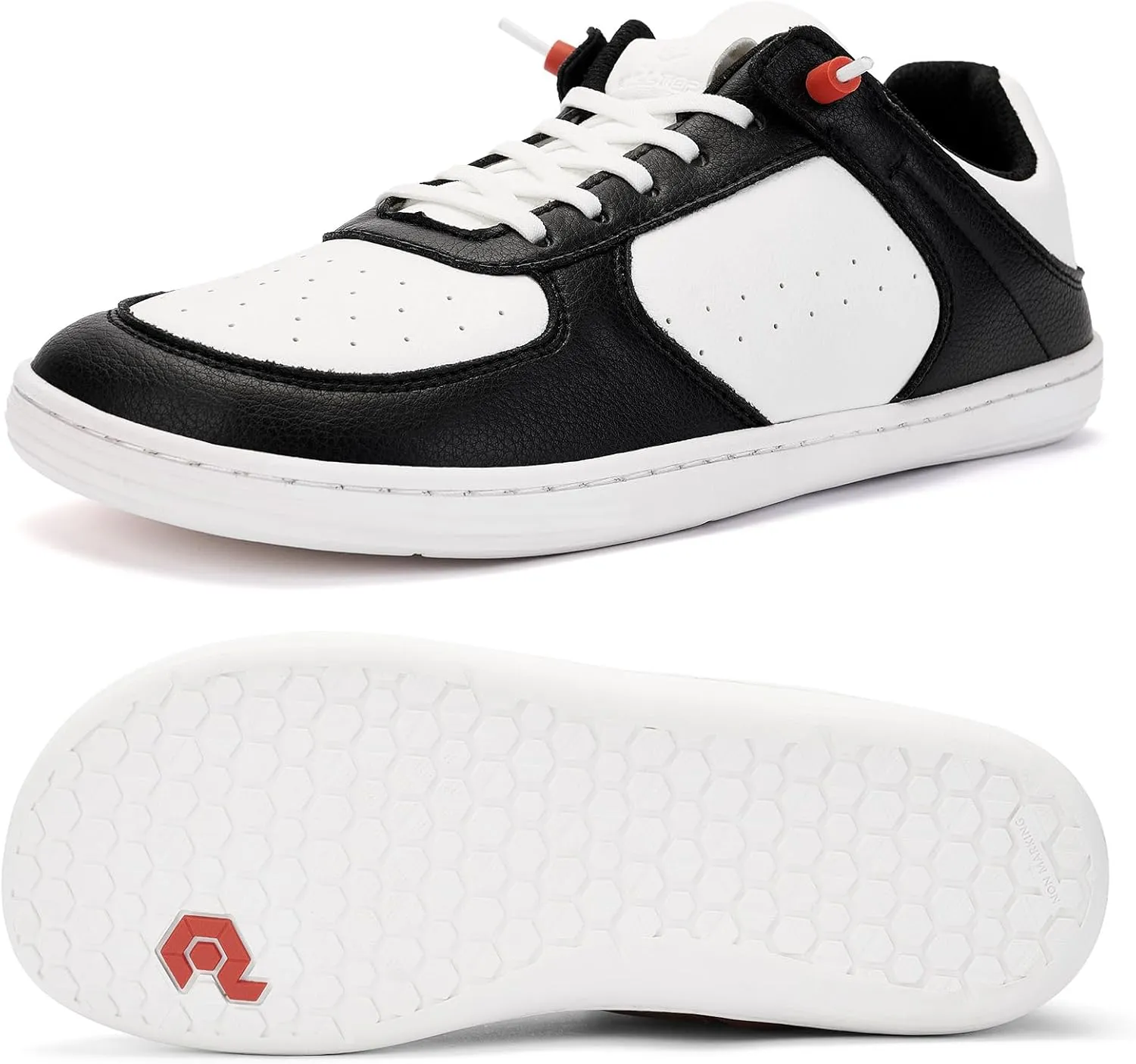 Pulltop Barefoot Wide Toe Box Shoes for Men - Minimalist Barefoot Dress Shoes Sneakers Zero Drop Slip on Walking Non Slip Shoes for Men
