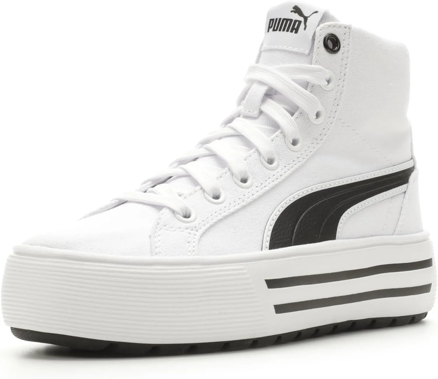 PUMA Shoes Kaia 2.0 Mid Sneaker, White Black, 6.5 US Unisex Big Kid
