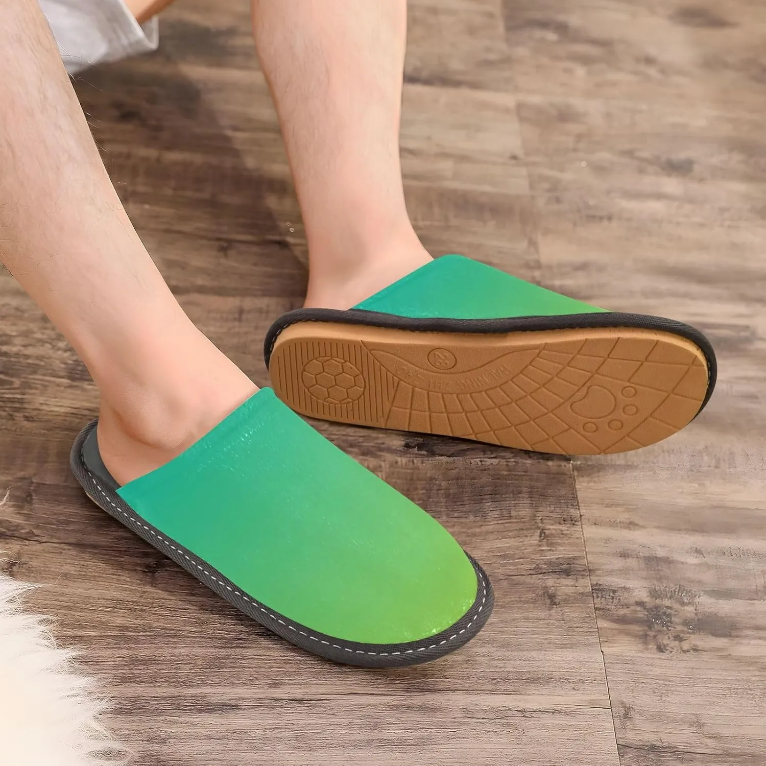 Purple Yellow Gradient House Slippers for Women Men Non-Slip Slip On Slippers