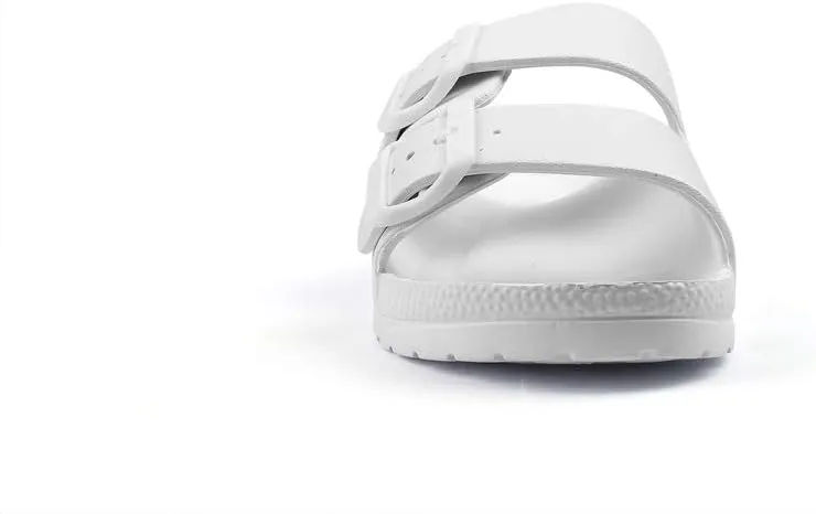 Qtdstz Women's Comfort Slides Double Buckle Adjustable EVA Flat Sandals