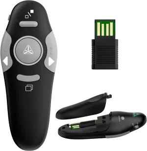 QUI Presentation Clicker Wireless Presenter Remote Clicker for PowerPoint Presentation Remote, PowerPoint Slide Advancer for Mac/Windows/Linux, Google Slide/PPT/Keynote