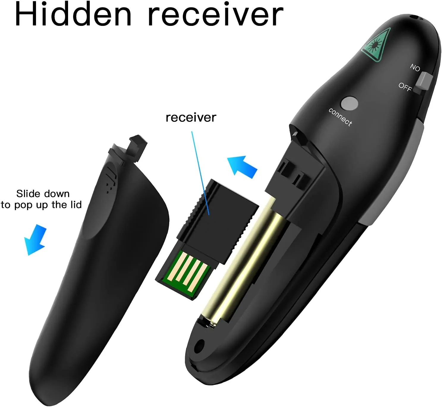 QUI Presentation Clicker Wireless Presenter Remote Clicker for PowerPoint Presentation Remote, PowerPoint Slide Advancer for Mac/Windows/Linux, Google Slide/PPT/Keynote