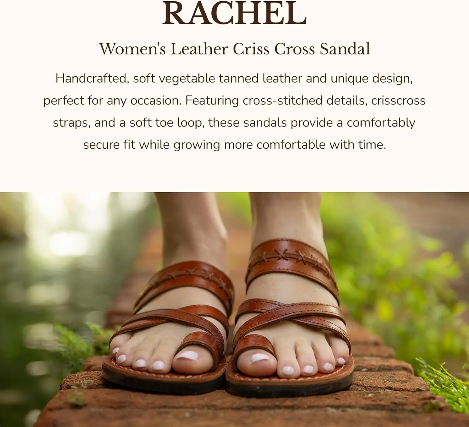 Rachel - Leather Criss Cross Sandal - Womens Sandals