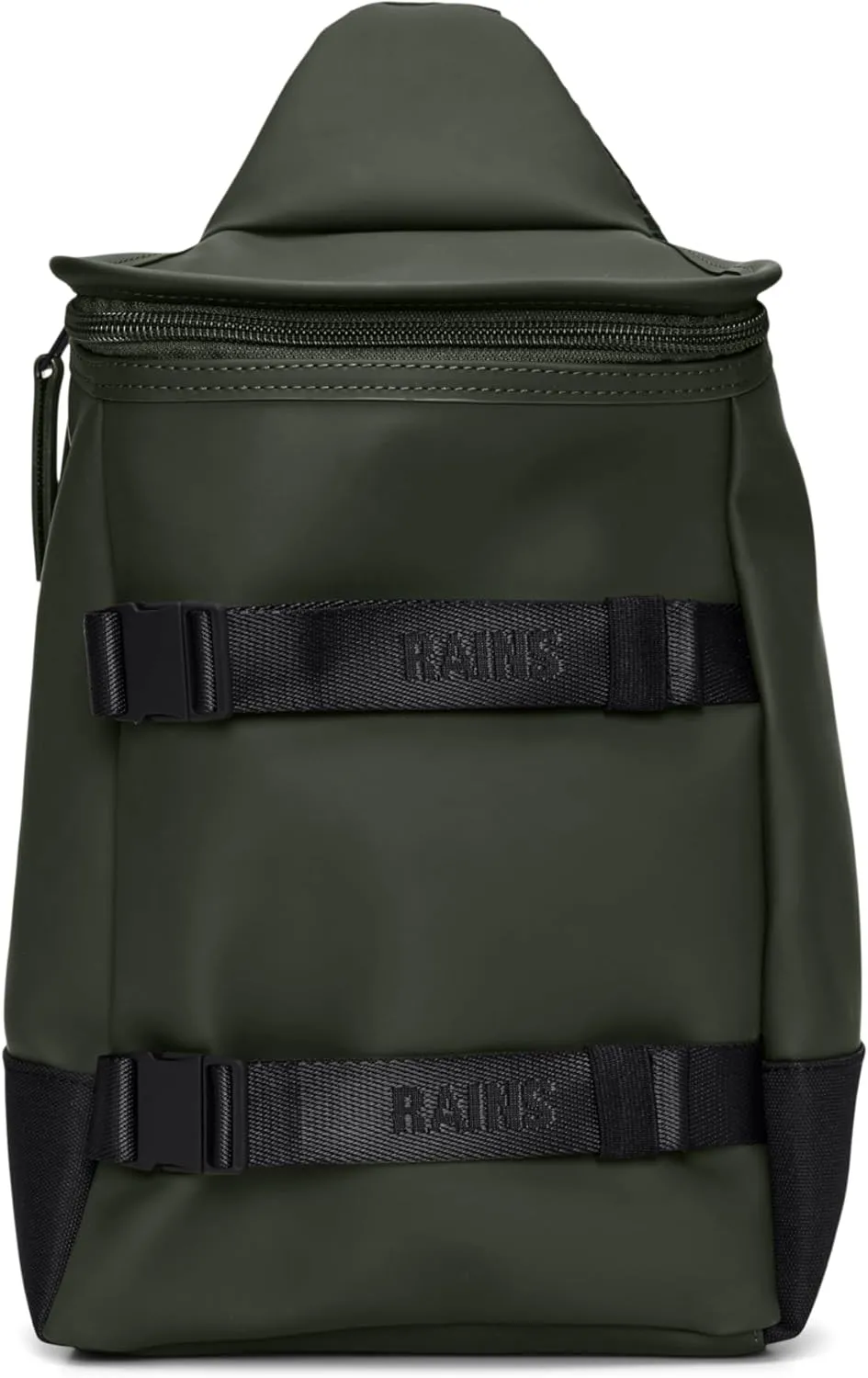RAINS Black Unisex Waterproof Crossbody Bag - Versatile Sling Bag and Fanny Bag for Men and Women, Trail Design