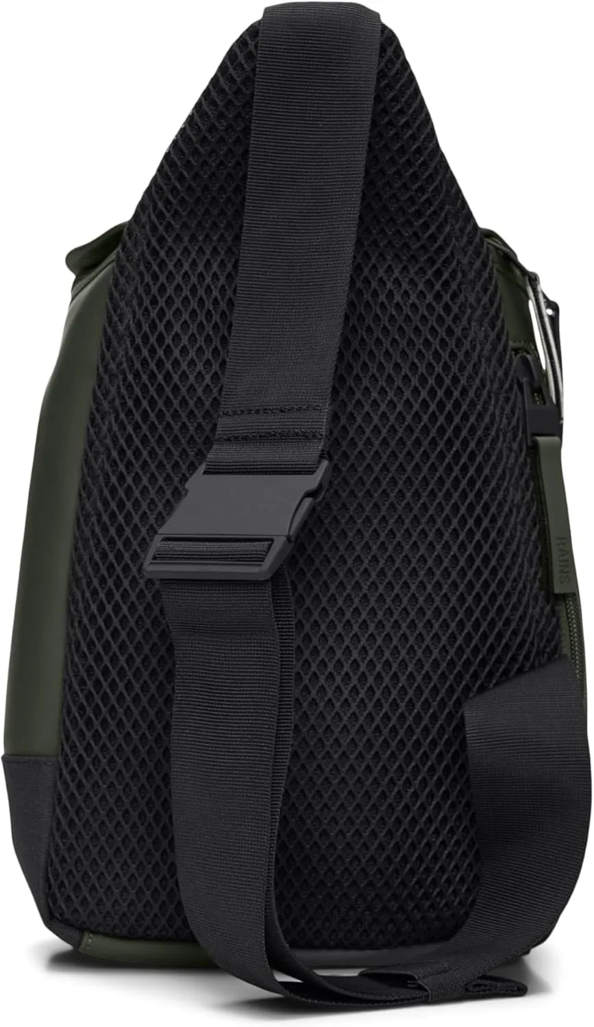 RAINS Black Unisex Waterproof Crossbody Bag - Versatile Sling Bag and Fanny Bag for Men and Women, Trail Design