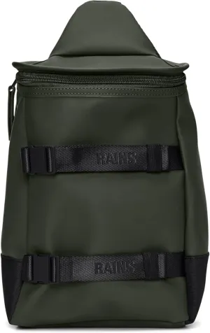 RAINS Black Unisex Waterproof Crossbody Bag - Versatile Sling Bag and Fanny Bag for Men and Women, Trail Design
