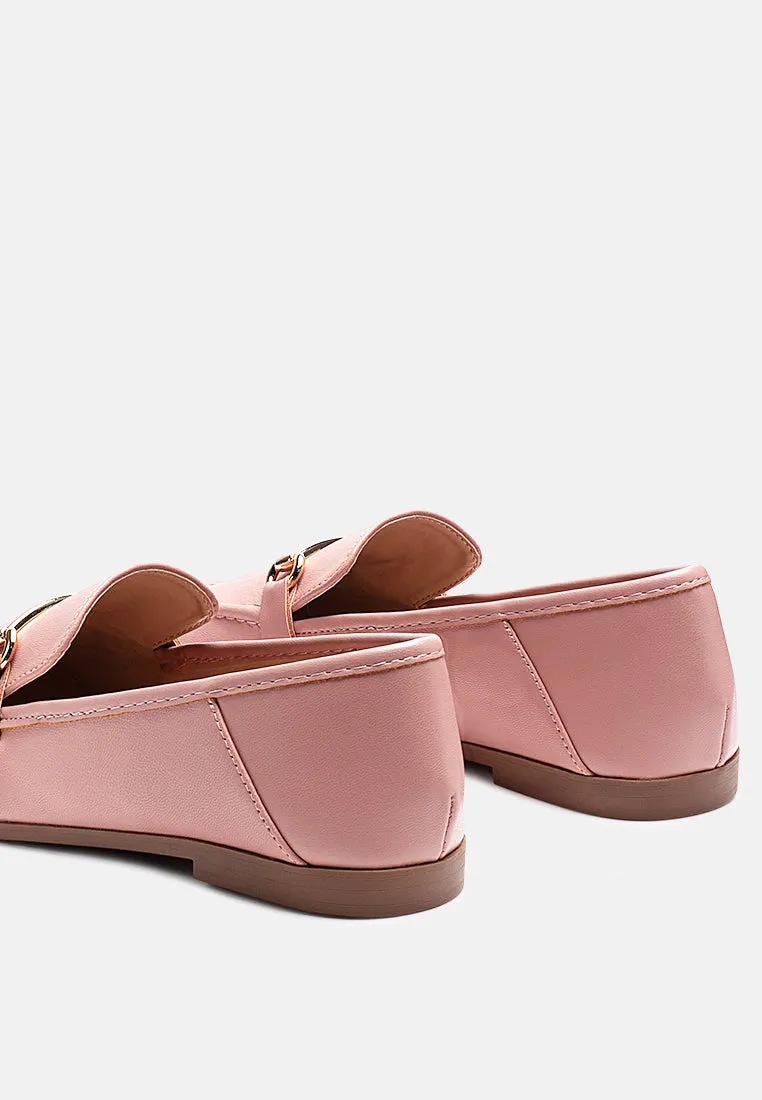 Raire Foldable Faux Leather Loafer Flats