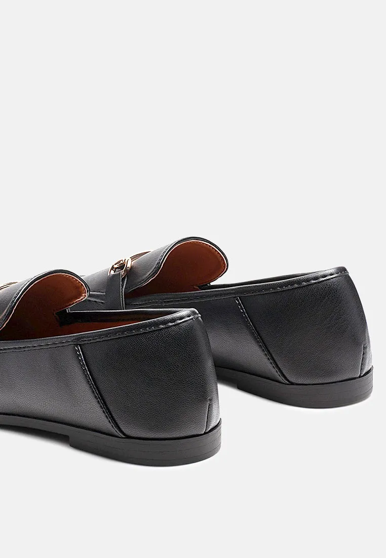 Raire Foldable Faux Leather Loafer Flats