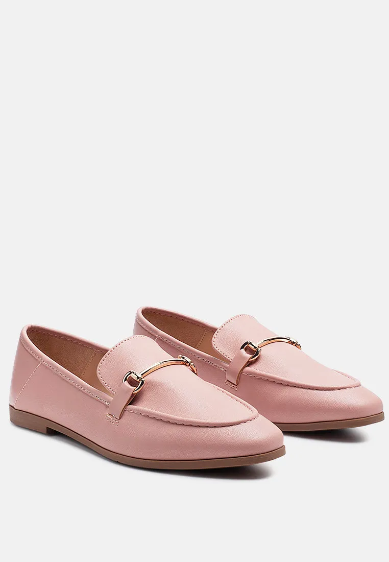 Raire Foldable Faux Leather Loafer Flats