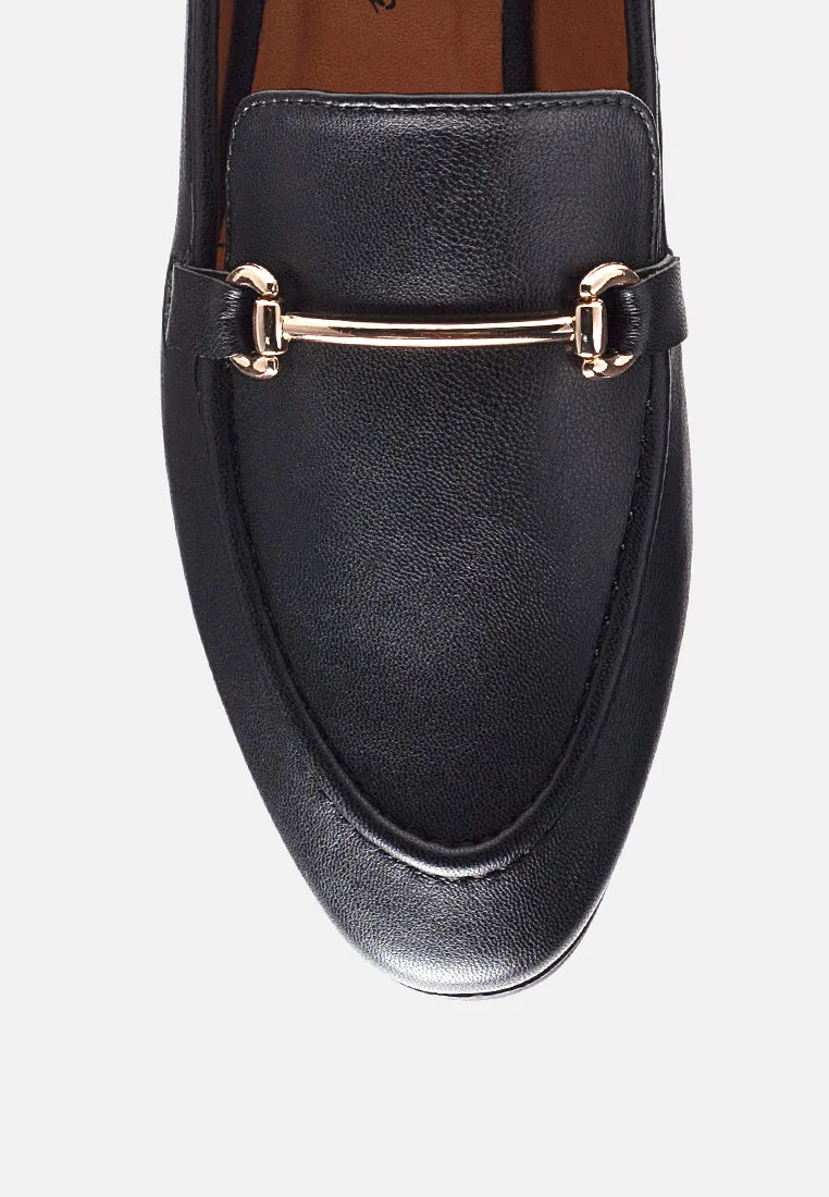 Raire Foldable Faux Leather Loafer Flats