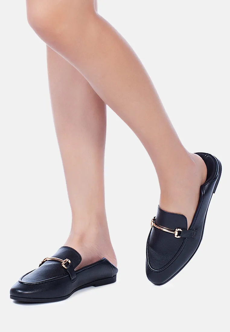 Raire Foldable Faux Leather Loafer Flats