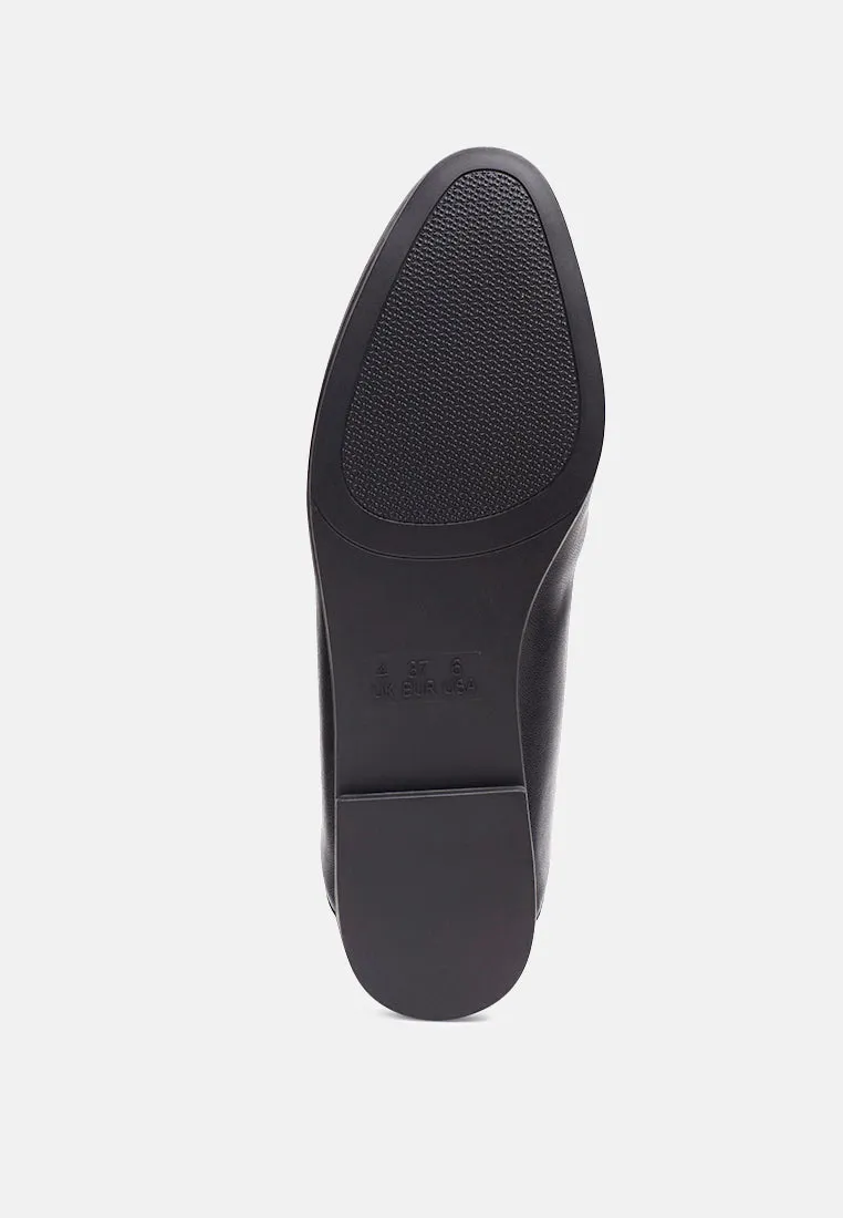 Raire Foldable Faux Leather Loafer Flats