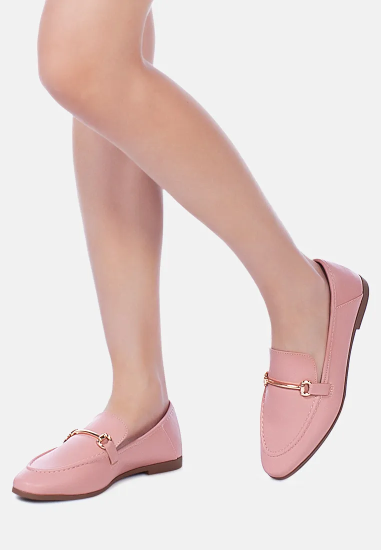 Raire Foldable Faux Leather Loafer Flats
