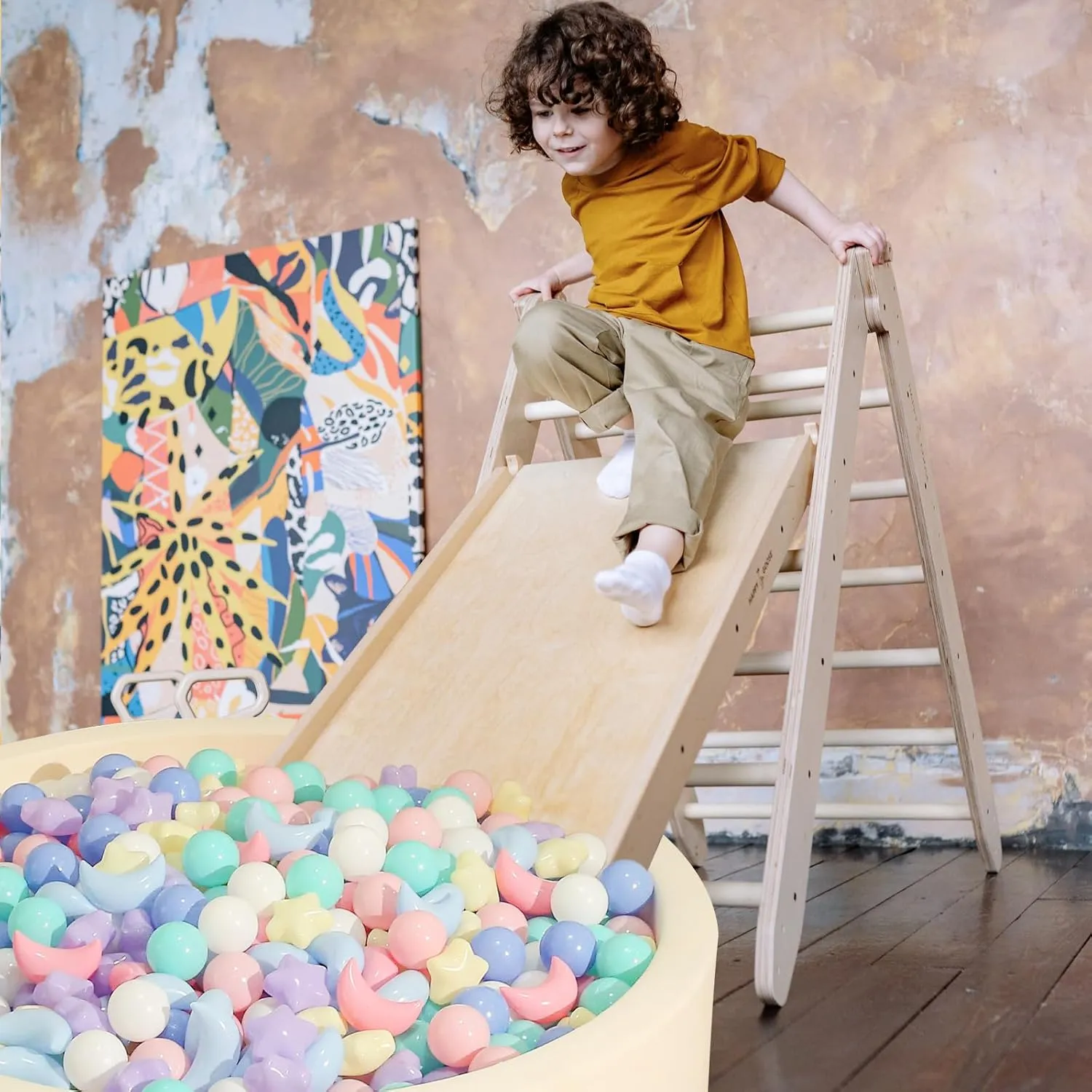 Realhaha Ball Pits Balls Shapes for Toddlers,100pcs Plastic Star Balls for Slide,Playpen, Birthday Party, Christmas Decoration, Great Gift for Boys Girls, Small or Medium
