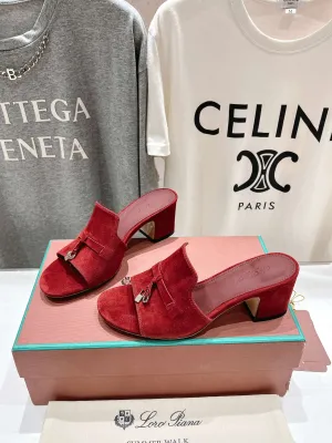 Red Heel Sandal Velvet