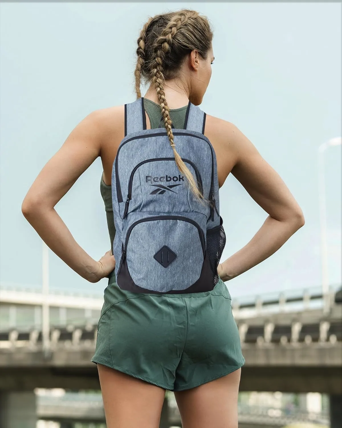 Reebok Backpack - Lightweight Carry On Weekender Overnight Sports Gym Bag - Versatile Bag Pack for Travel, Beach, Size One Size, Grey Jeri