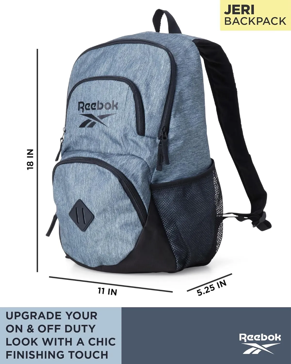 Reebok Backpack - Lightweight Carry On Weekender Overnight Sports Gym Bag - Versatile Bag Pack for Travel, Beach, Size One Size, Grey Jeri