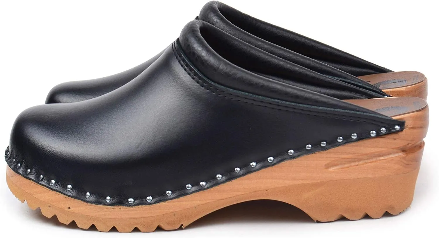 Rembrandt Bastad Slip On Closed Toe Non Slip Womens Leather Wooden Nursing Chef Work Swedish Clogs