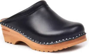 Rembrandt Bastad Slip On Closed Toe Non Slip Womens Leather Wooden Nursing Chef Work Swedish Clogs