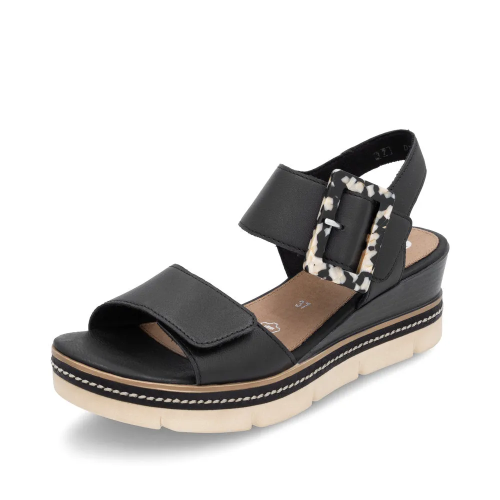 Remonte D2L53 - Ladies Wedge Sandal in Black
