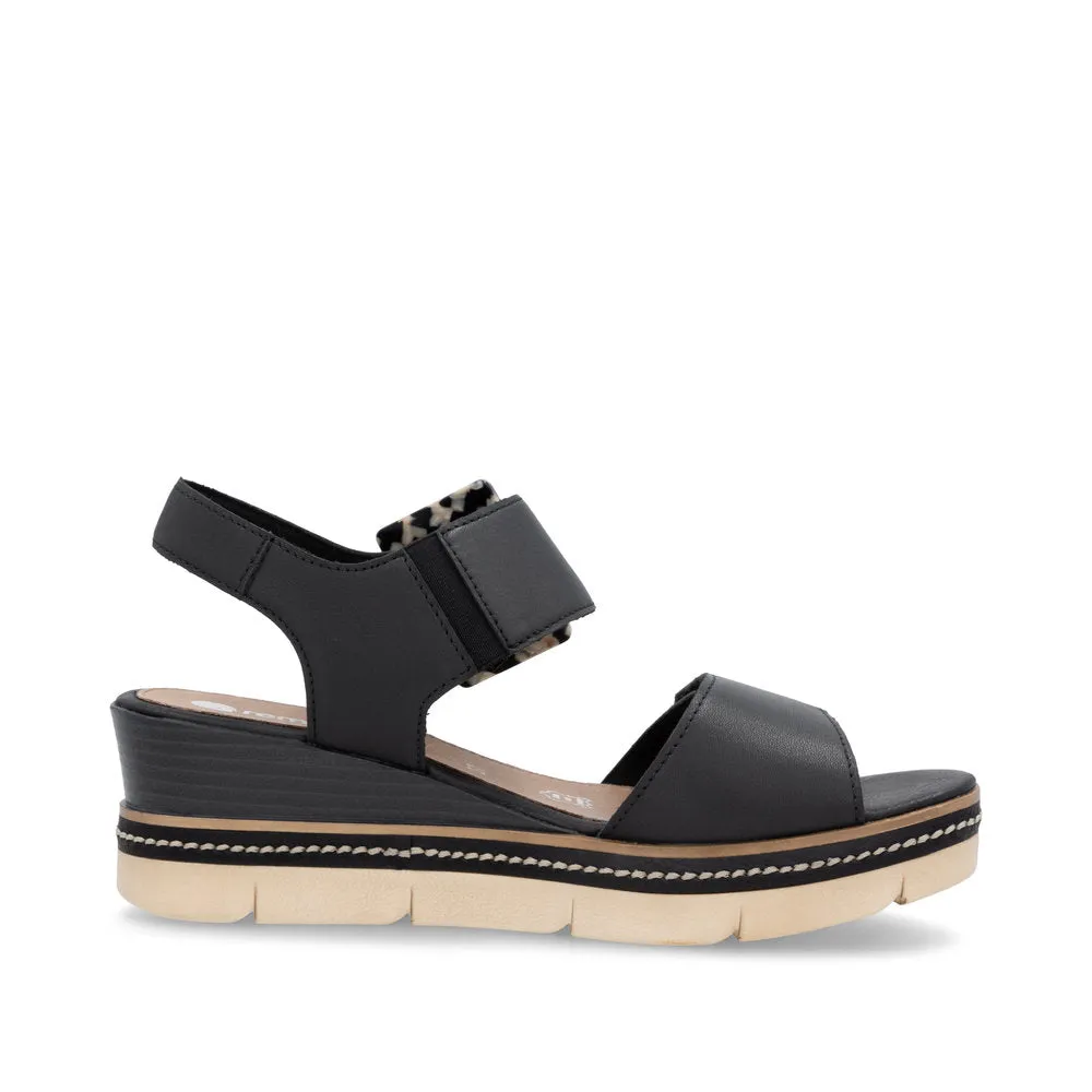 Remonte D2L53 - Ladies Wedge Sandal in Black