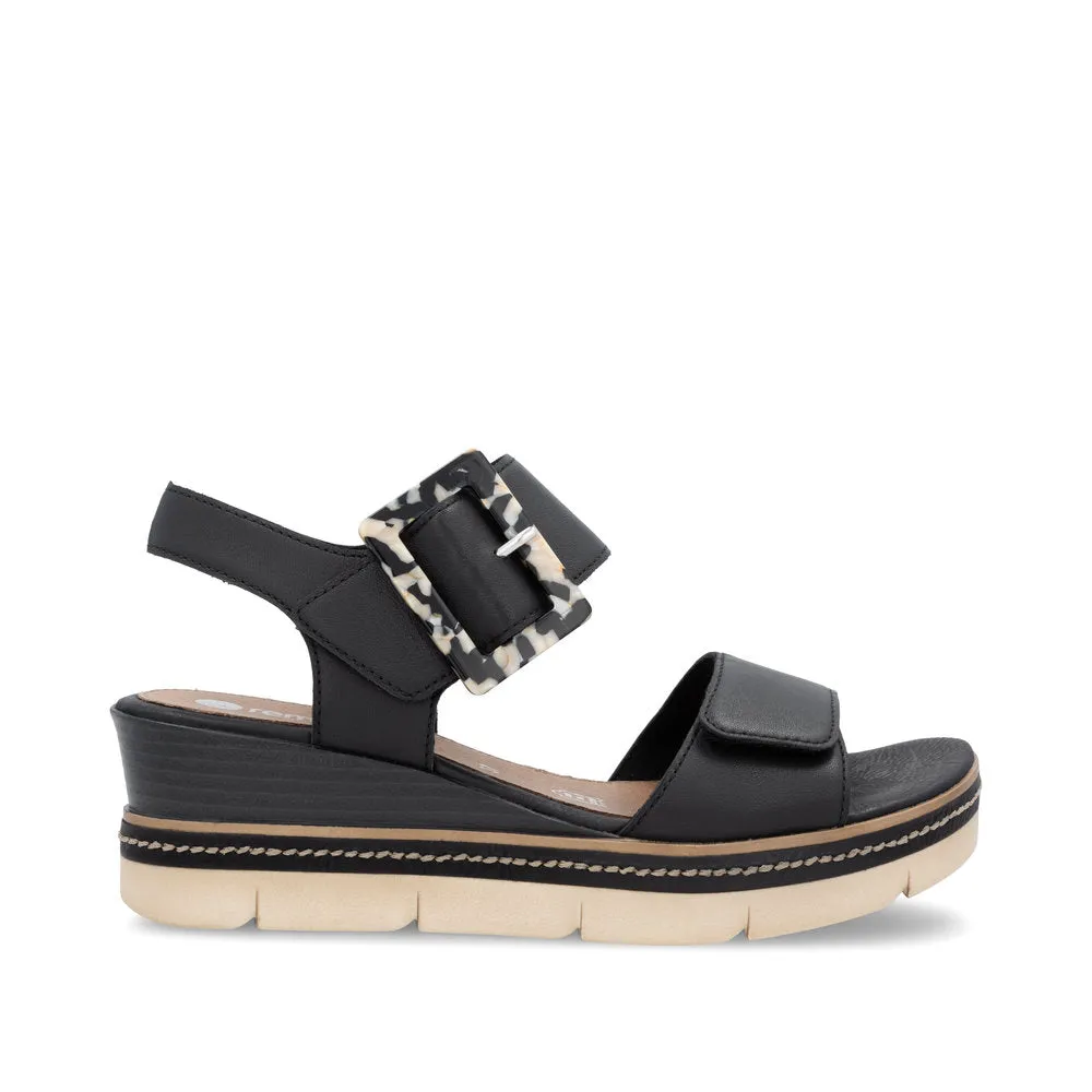 Remonte D2L53 - Ladies Wedge Sandal in Black