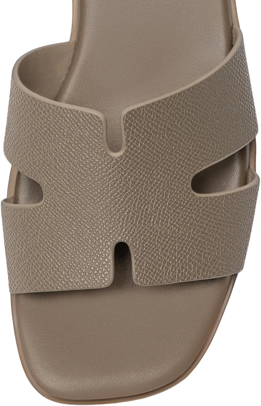 Rihero Women's Dressy Flat Sandals Comfortable Slip On Leather Slide Sandals