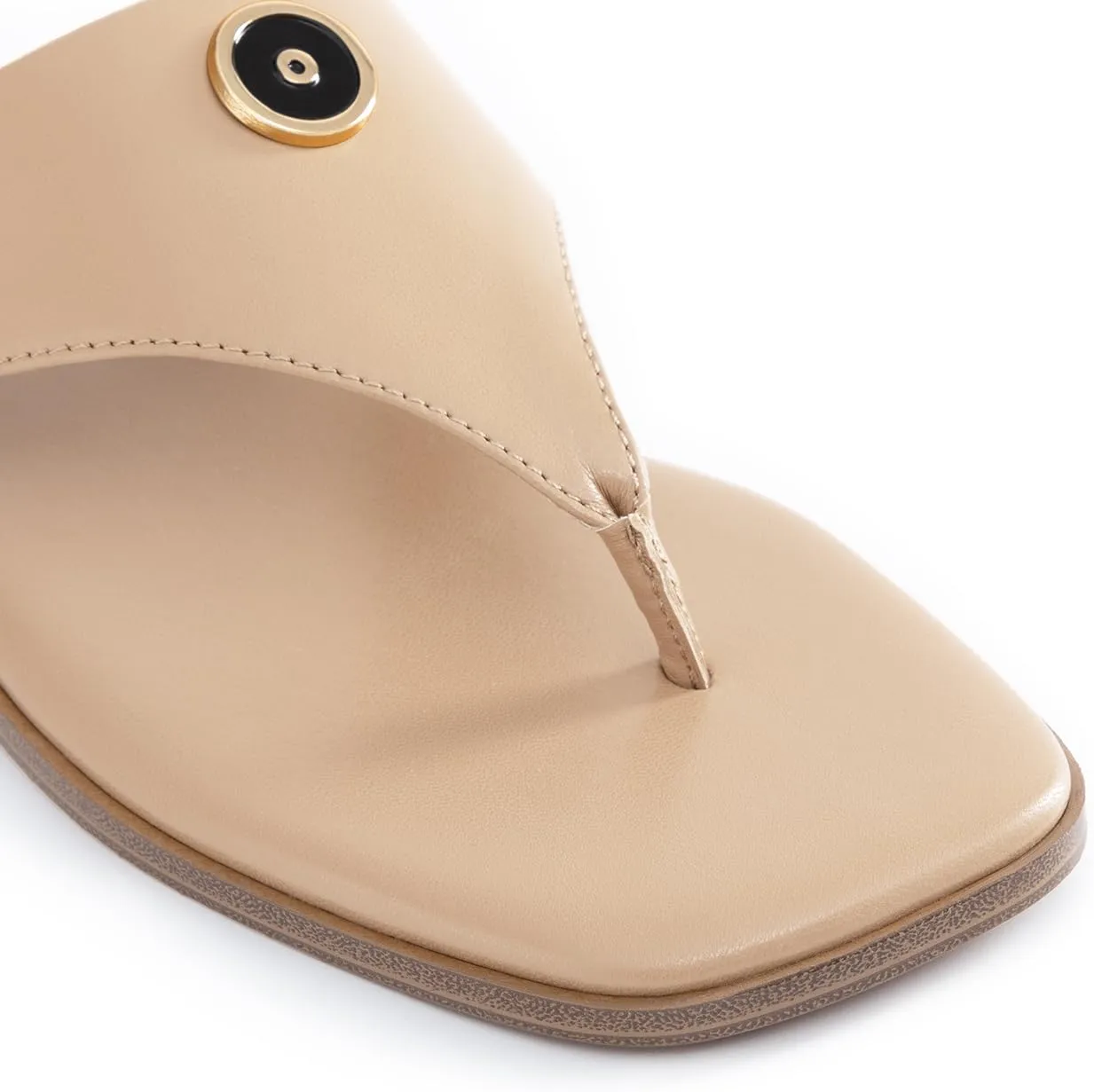 Rihero Women's Flip Flops Square Toe Thong Flat Sandals Summer Comfortable Slip On Beach Slide Sandals
