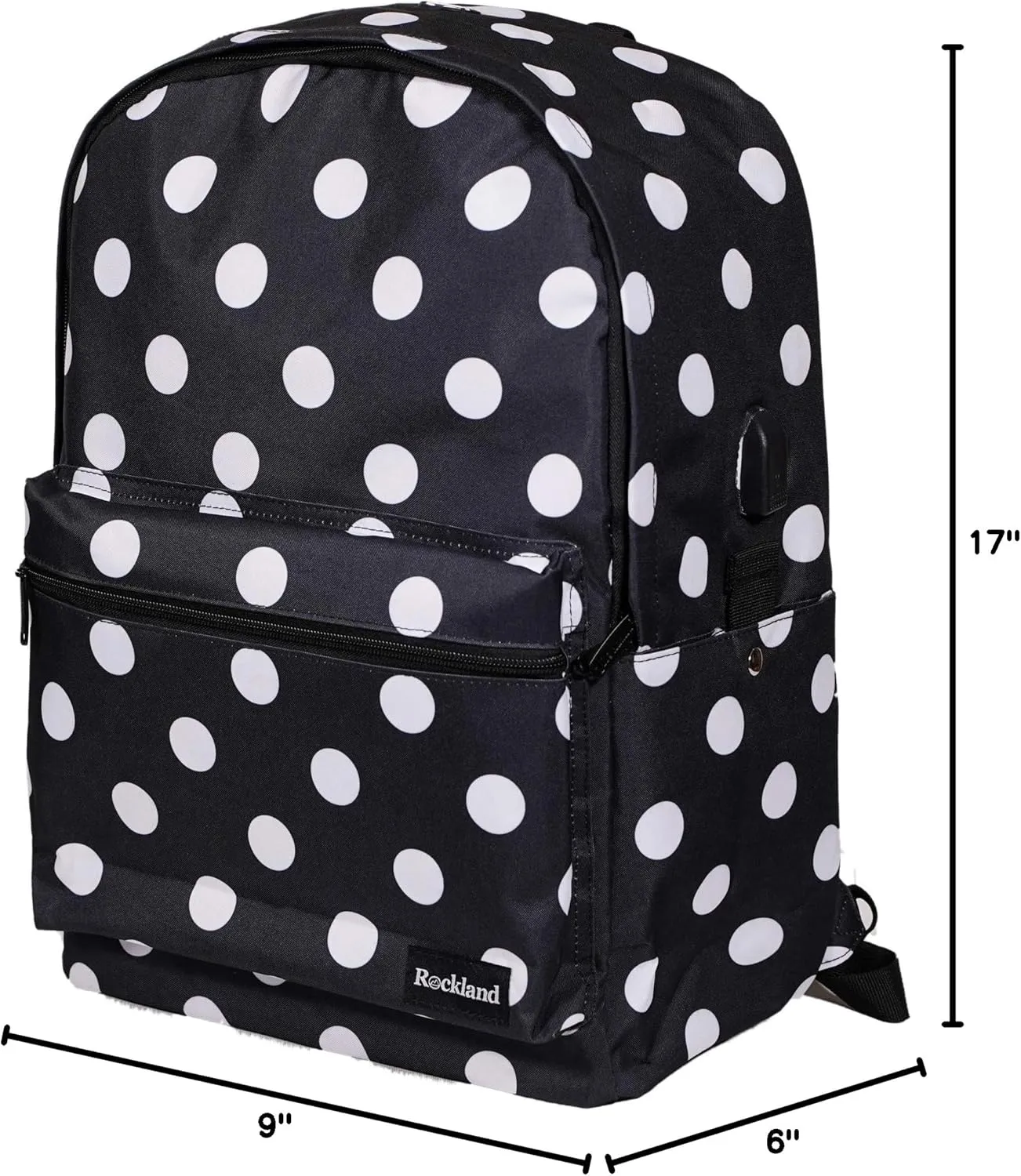 Rockland Classic Laptop Backpack, Blackdot, Large