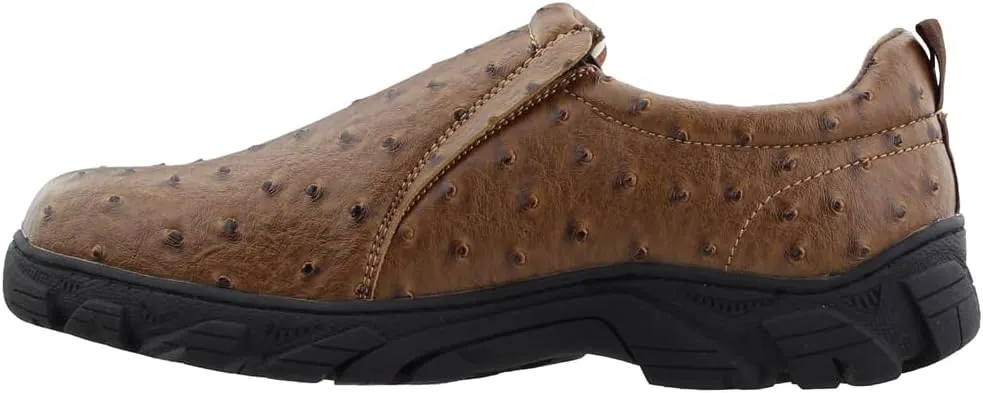 ROPER Mens Faux Ostrich Performance Slip On Casual Shoes - Brown