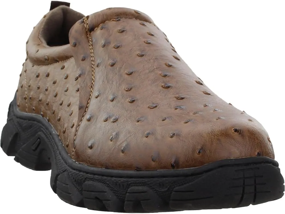 ROPER Mens Faux Ostrich Performance Slip On Casual Shoes - Brown