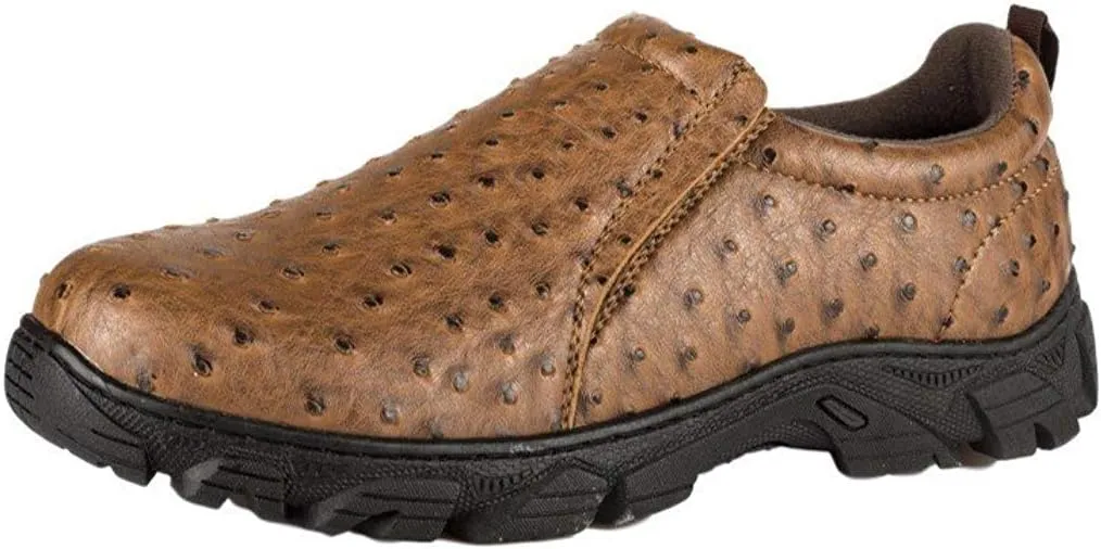 ROPER Mens Faux Ostrich Performance Slip On Casual Shoes - Brown