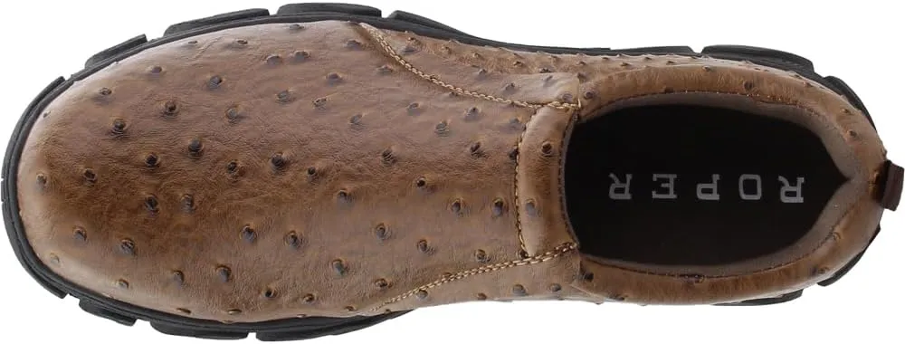 ROPER Mens Faux Ostrich Performance Slip On Casual Shoes - Brown