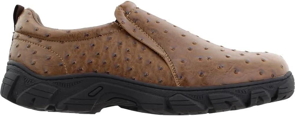 ROPER Mens Faux Ostrich Performance Slip On Casual Shoes - Brown