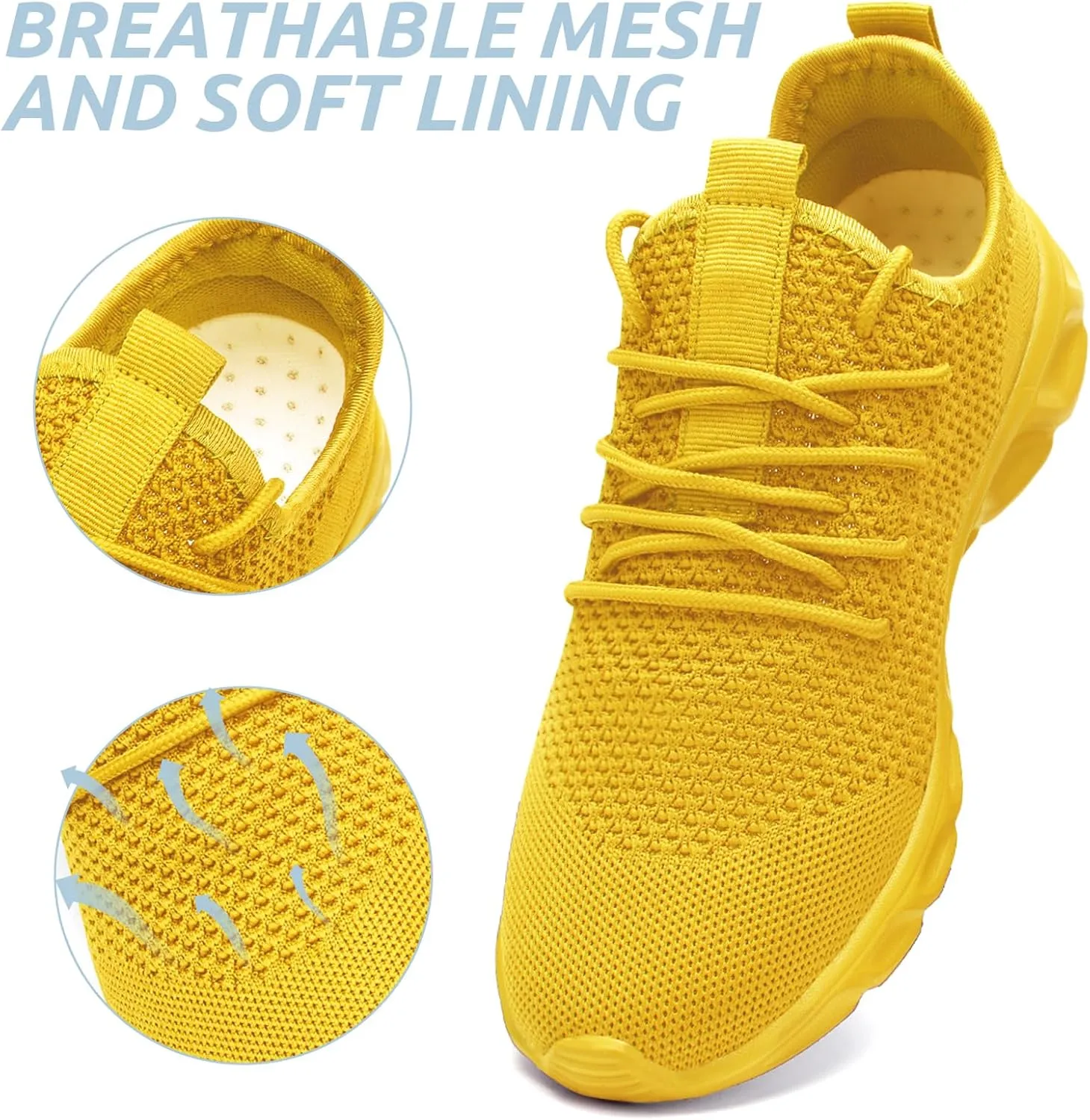 Running Womens Shoes Fashion Walking Sports Gym Tennis Breathable Slip on Ladies Non Slip Lightweight Jogging Sneakers