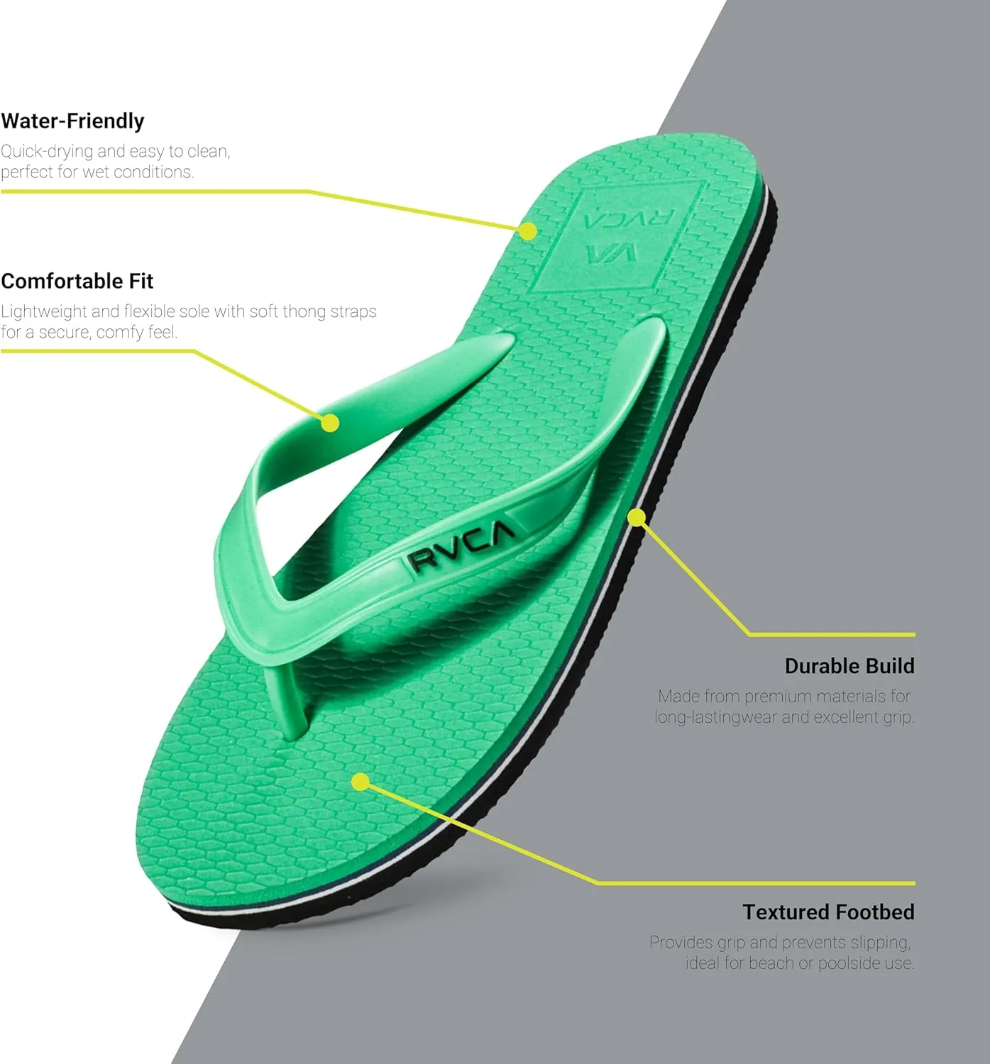 RVCA Men's All The Way Sandal Flip-Flop