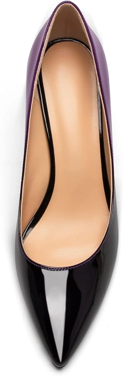 SAMMITOP Women's Pointed Toe Classic Pumps High Heels Slip On Office Party Evening Dress Shoes