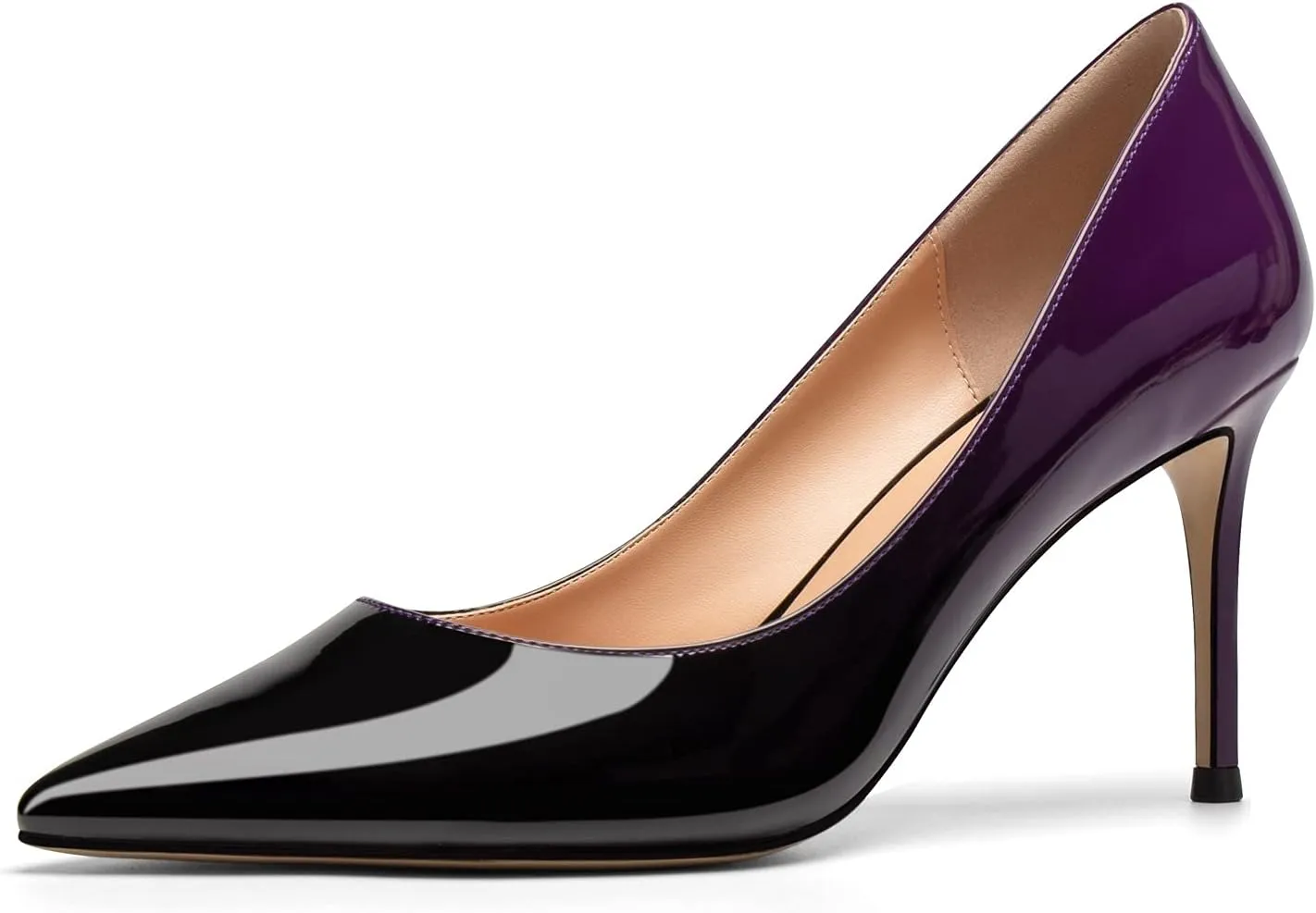 SAMMITOP Women's Pointed Toe Classic Pumps High Heels Slip On Office Party Evening Dress Shoes