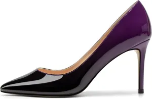 SAMMITOP Women's Pointed Toe Classic Pumps High Heels Slip On Office Party Evening Dress Shoes