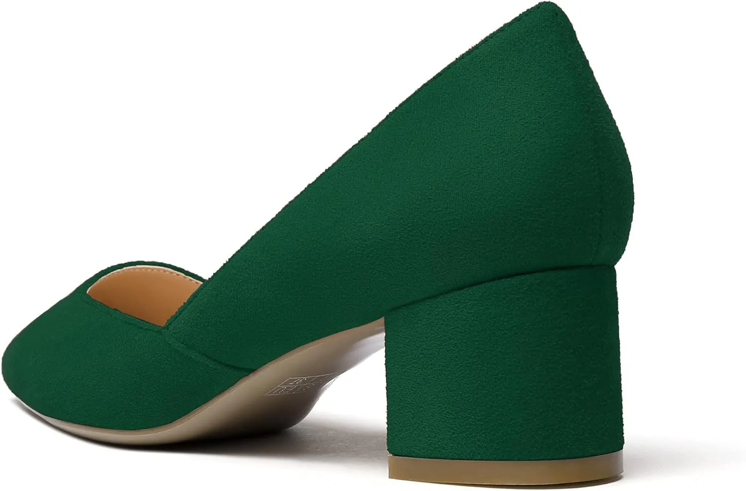 SAMMITOP Women's Pointed Toe D'Orsay Block Chunky Heels Pumps Slip On Classic Dress Shoes
