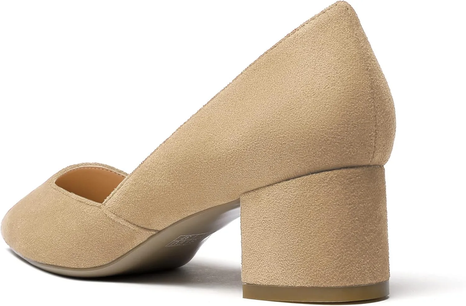SAMMITOP Women's Pointed Toe D'Orsay Block Chunky Heels Pumps Slip On Classic Dress Shoes