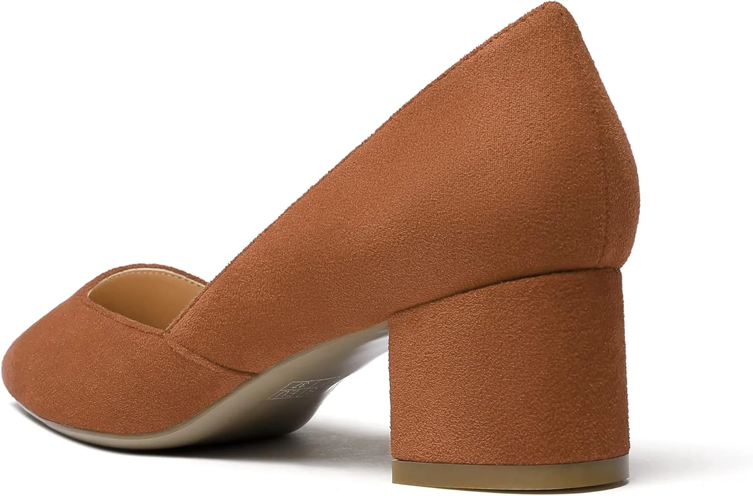 SAMMITOP Women's Pointed Toe D'Orsay Block Chunky Heels Pumps Slip On Classic Dress Shoes